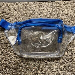 Clear Fanny Pack with Blue Accents